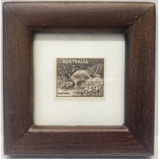 AUSTRALIA 1937 - 1955 . NINE 9 D SHILLINGS . STAMP . IN FRAME